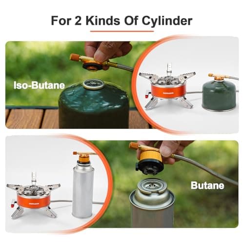 Odoland 4000W Camping Stove, Windproof Adjustable Lightweight Backpacking Gas Stoves, Portable Camp Propane Burner with EVA Box for Outdoor Camping Hiking — view 4