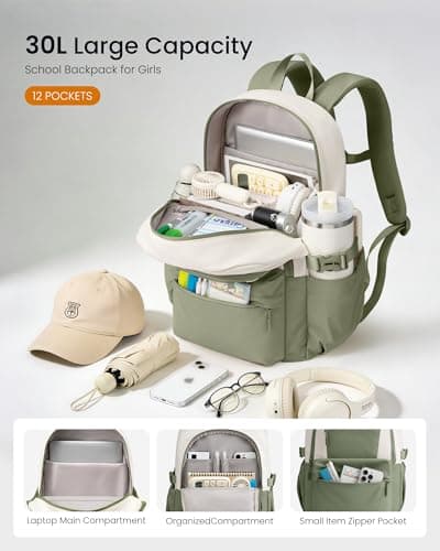 LOVEVOOK 17 Inch Laptop Backpack for Women, Waterproof School Work Bag — view 3