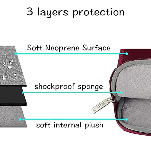 MOSISO 13.3 inch Laptop Case Neoprene Sleeve with Small Bag,Wine Red — view 3