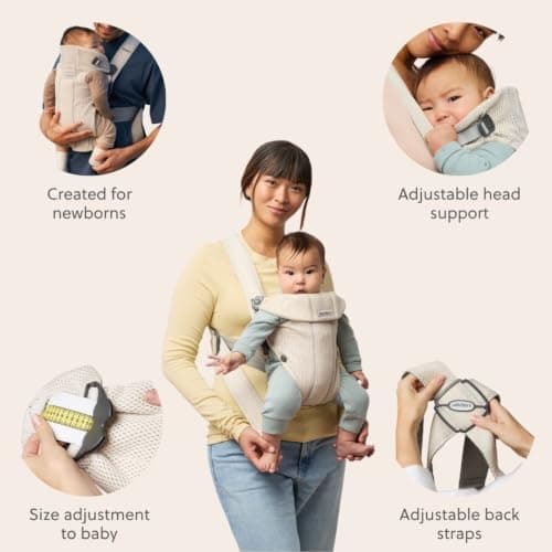 BabyBjörn Baby Carrier Mini, 3D Mesh, Cream, Infant Carrier for Newborns (0-12 Months), Soft, Ergonomic and Easy to Use — view 4