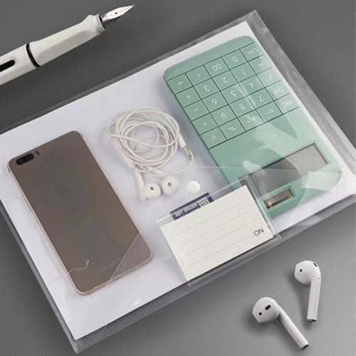 GESDYO 10 Pack A4 Plastic Folders Document Files Envelope Clear Wallets Plastic Popper Wallets with Label Pocket and Snap Button Suitable for Document Storage at School, Work and Home — view 6