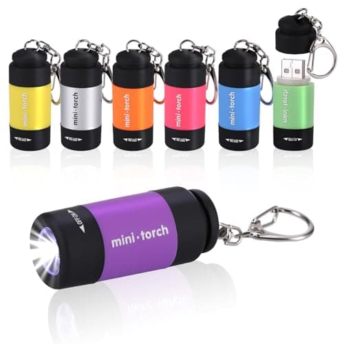 Kssvzz 7 Pack Mini LED Torch with Keyring, USB Rechargeable Torches