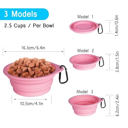PetBonus 2-Pack Collapsible Dog Bowls, Portable Travel Dog Water Food Bowls — view 3