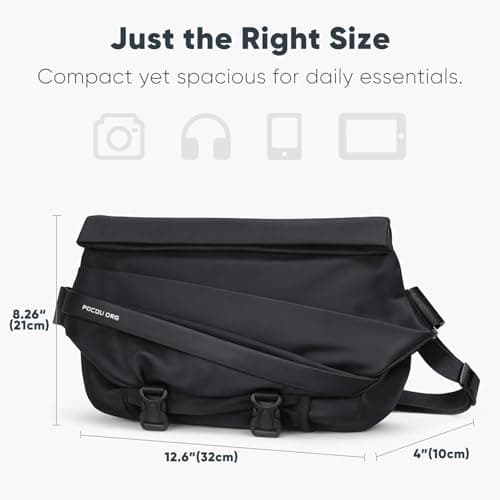 POCDUORG Electronics Organizer Sling Bag for Men & Women, Waterproof Tech Crossbody Bag for 13" Laptop & 11" iPad, Travel EDC Shoulder Bag with Magnetic Buckle (11" Tablet Size) — view 3