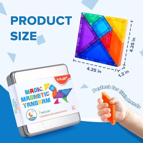 YPLUS Magnetic Tangram Puzzle for Kids, Montessori STEM Travel Toys — view 2