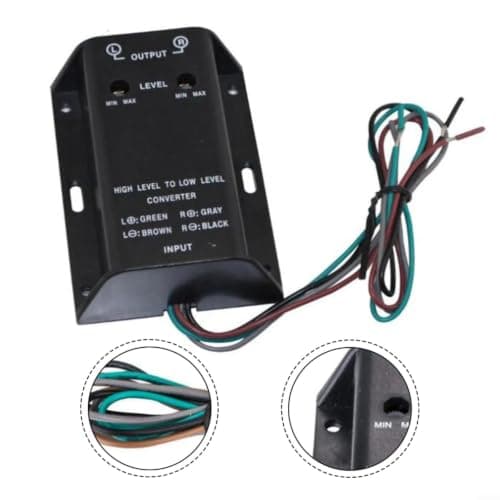 Kivivaka High to Low Level Speaker, Practical Accessories for rca Converter Adapter Car Audio Bass Output Adjustable Input Sensitivity — view 4