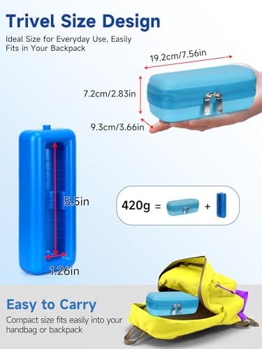 Leng Ke Insulin Vial Travel Case with Ice Brick – EVA Protective Cooler with Mesh Pocket, Shockproof & Portable Insulin Travel Case for Diabetic Supplies (Blue) — view 6
