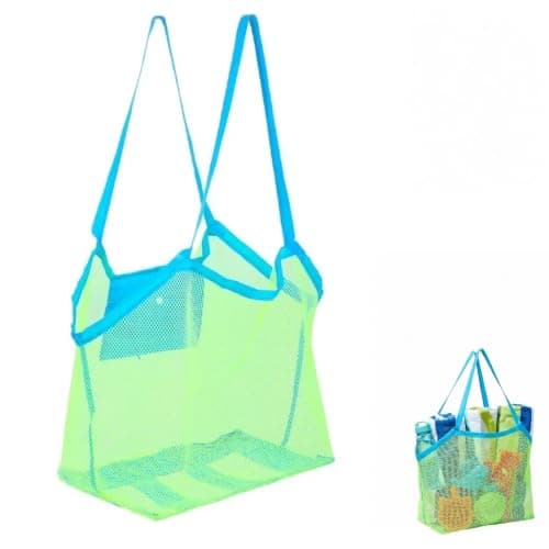 Crownflux Large Mesh Beach Bag for Women, Foldable Beach Tote Bag