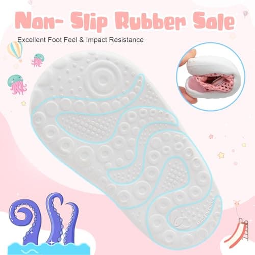 JOINFREE Baby Summer Shoes Non-Slip Toddlers Sandals Boys Girls Beach Shoes Lightiwehgt Bareathable Water Shoes Mesh Pink 6-12 Months — view 4