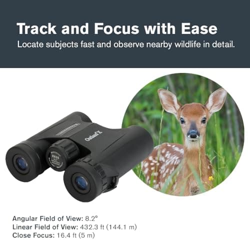 Celestron 71340 Outland X 8x25 Compact Roof Prism Binoculars, Black — view 6