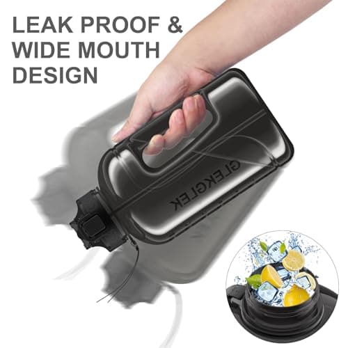 GLEKGLEK 2L Water Bottle with Straw, BPA Free, Black — view 4