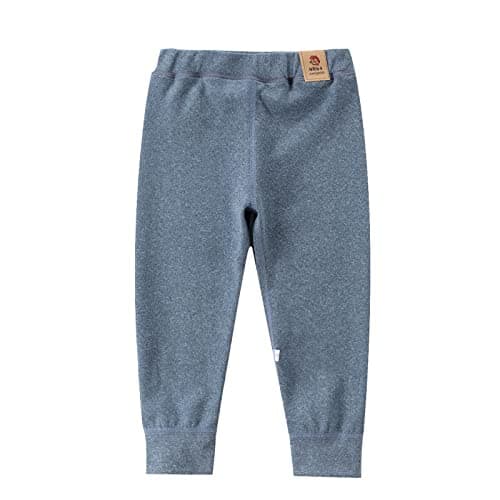 Boys Girls Basic Solid Thermal Underwear Base Layer Soft Fleece Lined Pants for Toddler Boys Girls Full Length Leggings Warm Fall Winter Clothes Loose Fit (Grey, 18-24 Months) — view 2