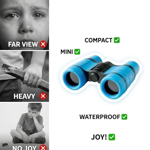 Hopzab 4x30 Mini Binoculars – High Magnification, Waterproof and Portable, Ideal for Birdwatching, Hiking, Camping and Outdoor Activities – Blue — view 6