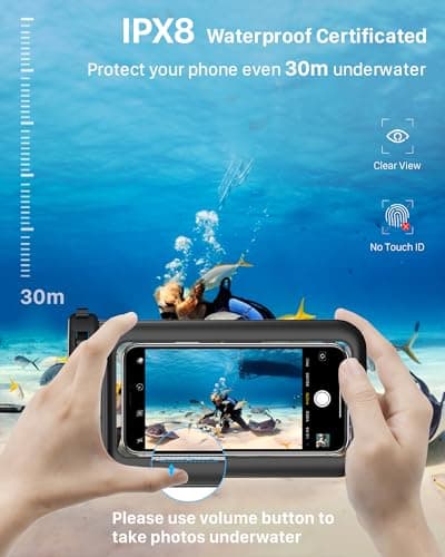 YOSH Waterproof Phone Pouch [IPX8 Certified] 2 Pack, Fits Up to 7.0", Black — view 2