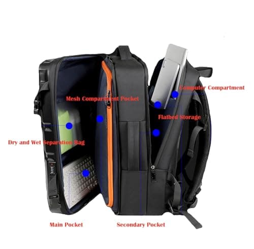 Elsegeod Hard Shell Tsa Laptop Backpack for Men,Expandable Waterproof Anti Theft Backpack with USB Port, Business Travel Gaming Computer Bag 17.3 Inch Rucksack，Silver — view 6