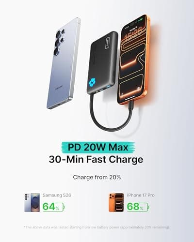 INIU Smaller 10000mAh Power Bank, 20W PD Fast Charging Portable Charger — view 3