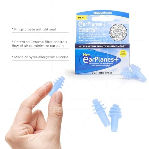 EarPlanes Original Earplugs for Adults, Pressure Filtering Protection for Airplane Travel (1 Pair) — view 4