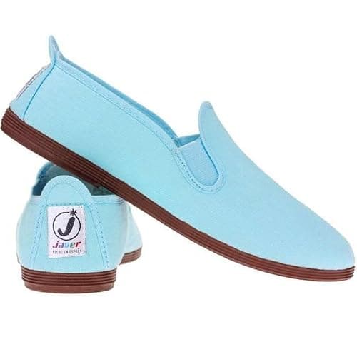 Javer Flossy Style Espadrilles for Men, UK 6-11 – Lightweight Canvas Plimsolls, Comfortable Casual Slip-On Flat Shoes (Sky Blue, UK Footwear Size System, Adult, Men, Numeric, Medium, 8)