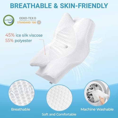 Elviros Cervical Memory Foam Neck Pillow for Neck Pain Relief — view 5