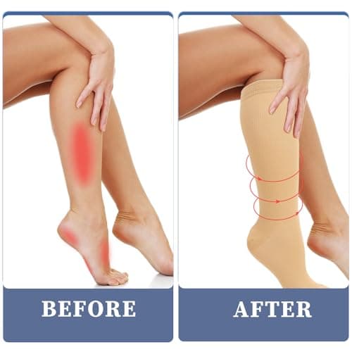 2 Pairs Compression Socks for Women Men, Flight Compression Stocking Socks — view 6