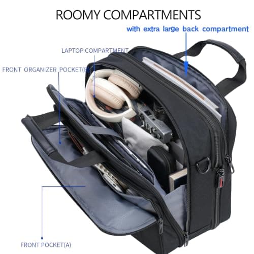 VANKEAN Laptop Briefcase Men 17 Inch Laptops Messenger Bag Travel Business — view 6