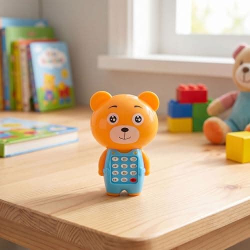 Outdoor Play Baby Cell Phone With Lights And Music Cell Phone For 6 To 24 Months Early Learning Educational Mobile For Toddlers 1 2 3 Year Old Boys Girls (Sky Blue, 11X7cm) — view 4