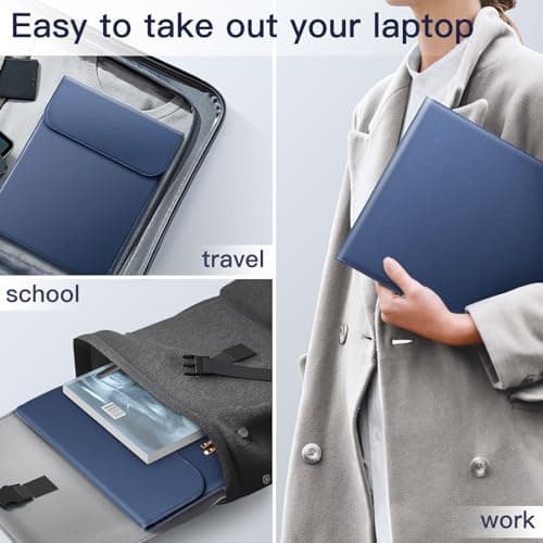JETech Slim Laptop Sleeve for 13-Inch Devices, Navy — view 6