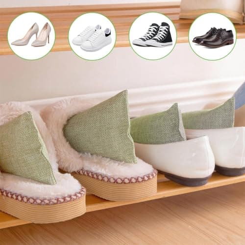 4 Pack Reusable Bamboo Charcoal Air Purifying Bags, 16x8 cm Odour Remover — view 6