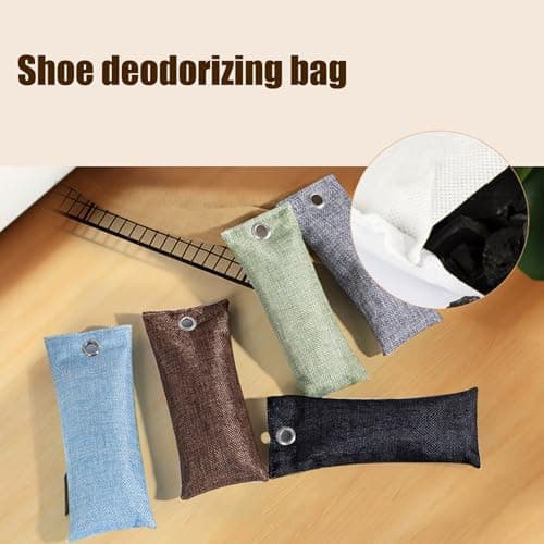 2Piece Set Natural Shoe Deodorizer Bags with Activateds Charcoal for Footwear, Gym Gear & Home Removal Charcoal Freshener Bags — view 4