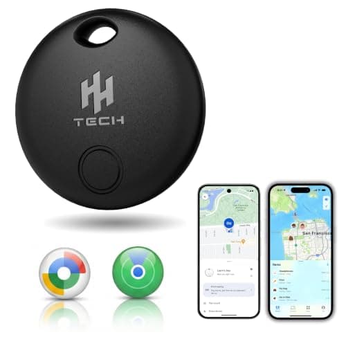HH-Tech Dual System Smart Tracker Tag For Apple and Android (Black 1-Pack)