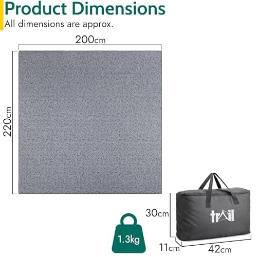Trail Soft Fleece Tent Carpet, 220cm x 200cm — view 6