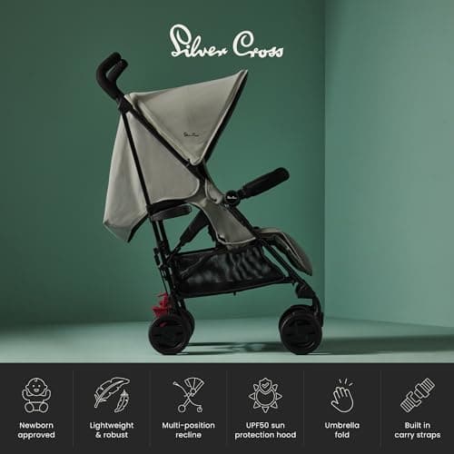Silver Cross - Pop Pushchair - Foldable Travel Stroller - Buggy - Adjustable/Lie Flat Seat - Newborn to 4 Years - Sage — view 5