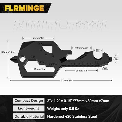 Key Shaped Pocket Multitool 20-in1 Multi Tool, Stainless Steel Keychain Utility Gadget,Gift for Men, Women, Father,Groomsmen, Valentine's, Birthday, Christmas — view 2
