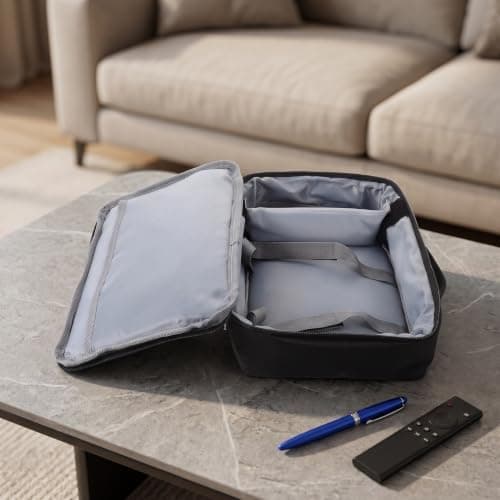 Kisangel Projector Case, Projector Carrying Case with Compartment & Handle — view 6