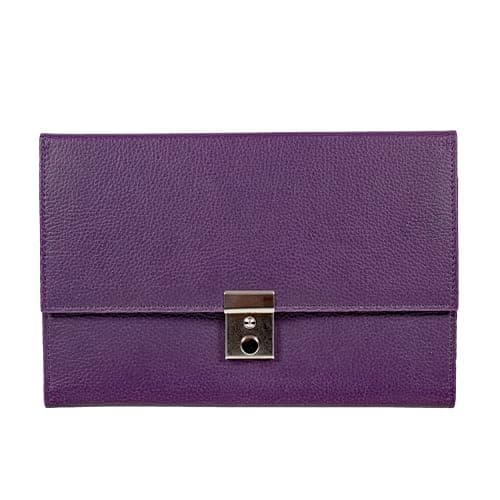 AR BRAND EST. 2021 Travel Document Wallet Organiser with Lock for Passport (Purple)
