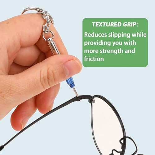 BOBOZHONG 2 Pack Mini Glasses Screws Repair Kit – 3-in-1 Eyeglass Screwdriver Set with Keychain, Multifunction Tightening Tool for Sunglasses, Watches, Jewelry & Electronics (Blue) — view 5