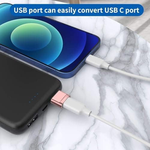 USB C to USB Adaptor, Type C Adapter, Type C Female to USB Male Converter with 5Gbps Data Transfer & Fast Charging, Compatible with All Devices with Laptop, PC, Power Bank (Pink) — view 3