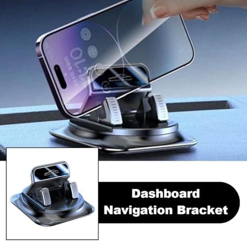 360° Rotating Car Non-Slip Mat Phone Mount for Dashboard, Automatic Locking Anti-Slip Base, Single-Hand Operation Smartphone Holder for Hands-Free Navigation — view 3