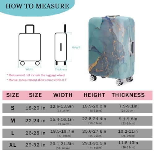 Chickwin Elastic Suitcase Cover, Turtle Print Travel Suitcase Covers 18-32 Inch Protectors Washable Anti-Scratch Trolley Case Luggage Protective (Cyan Turquoise,XL) — view 6