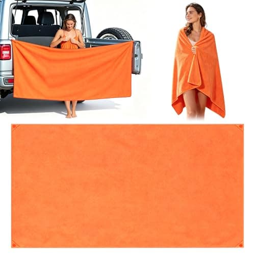 Indrnif Outdoor Magnetic Bath Towel 190 X 80 cm,Quick-Dry Sand-Resistant Beach Towel with Magnetic Closure,Oversized Microfiber Bath Towel for Travel, Swimming, Pool, Yoga, Hiking, Camping (orange)