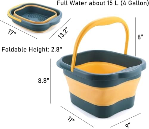 Foldable Foot Spa Bath Massager with Handle, Collapsible Foot Soak Tub, Portable Pedicure Bucket for Home Use, Soothe Tired Feet, Improve Circulation, Ideal Gift for Parents, — view 5
