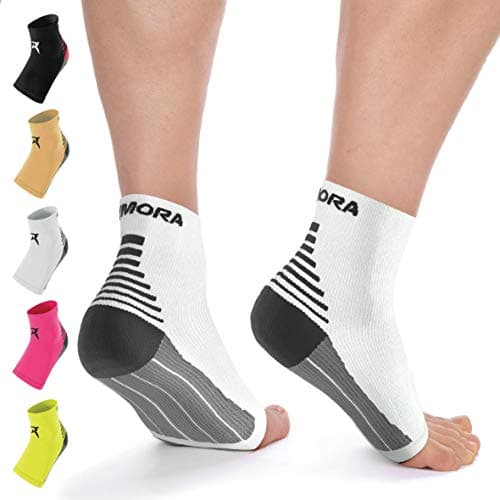 Rymora Foot Compression Socks Sleeves (Pair) (White) (Medium) [M]