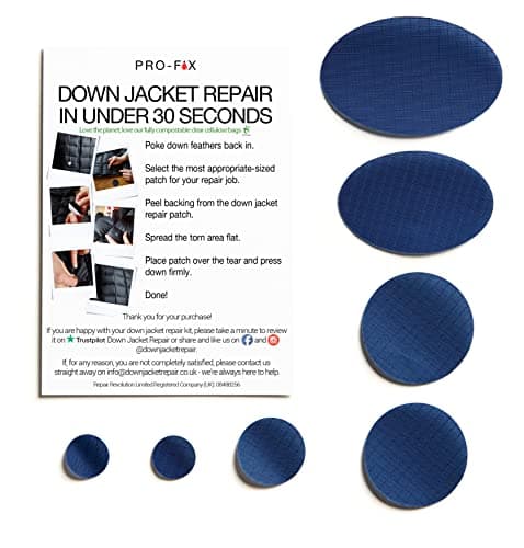 PRO-FIX Ripstop Repair Patch Kit – Waterproof, Tear-Resistant, Pre-Cut Self-Adhesive Patches for Tents, Jackets, Sleeping Bags, Awnings, Backpacks, Beach Gear, Camping & Festivals - Dark Blue — view 2