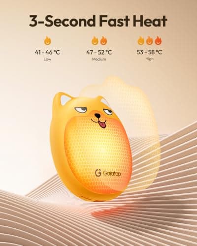 Gaiatop Rechargeable Hand Warmers 2 Pack, Cute Dog Magnetic Design Orange — view 4