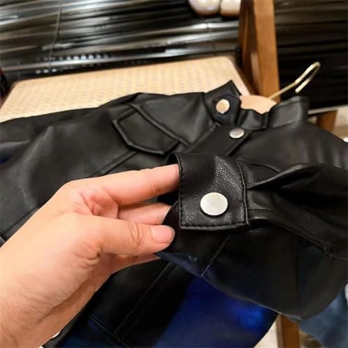 TTHVYE Faux Leather Jackets for Boys Girls Uk Kids Winter Coats Windproof Tops with Pockets Zip Up Waistcoat Solid Color Children Outerwear Active Athletic Biker Walking Hiking Age 1-14 Years — view 4