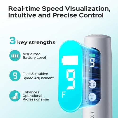 COSLUS C52 Cordless Electric Nail Drill File: Professional Nail Drill Kit with LED Screen for Acrylic Gel Nails, Portable for Home DIY & Salon Use, Manicure Pedicure for Beginners, Women, Dark Gray — view 2