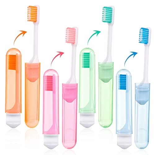 Xinzistar 4-Piece Portable Soft Toothbrush Set - Folding Travel Toothbrush