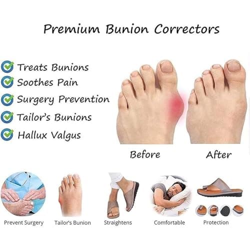 Flat Sandals for Women, Toe Loop Post Slip On Backless Ladies Mule Sandals, Summer PU Leather Beach Travel Daily Flip Flops, Valgus Bunion Foot Corrector(Brown,5 UK) — view 6