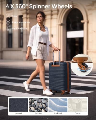 COOLIFE Cabin Suitcase 55x35x20cm for Ryanair, Cabin Backpack 40x30x20cm — view 4