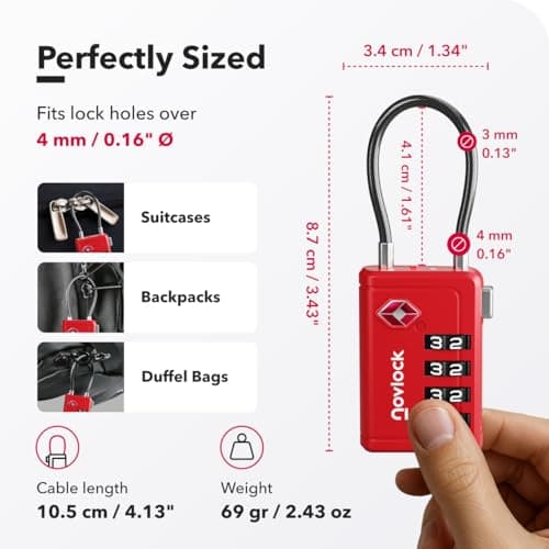NovLock Suitcase Locks, TSA Approved Luggage Locks, 4-Digit Travel Padlocks — view 2
